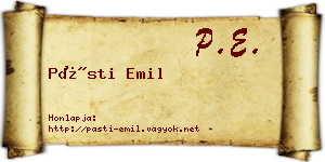 Pásti Emil névjegykártya