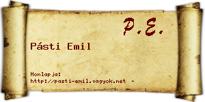 Pásti Emil névjegykártya